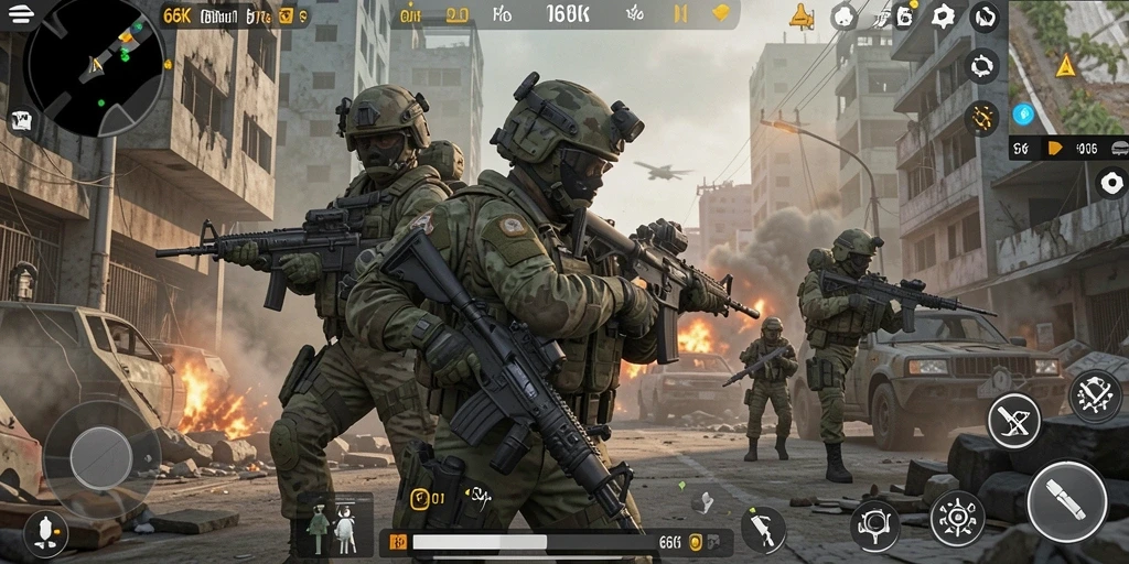 Tampilan gameplay menegangkan di 66K dengan aksi yang intens.