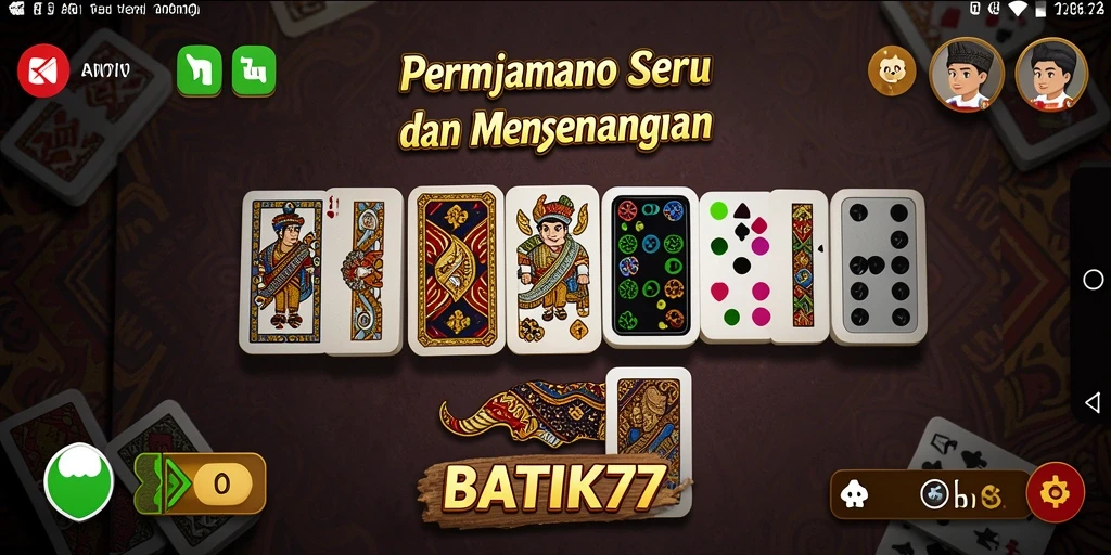 Tampilan menarik dari gameplay Domino di BATIK77.