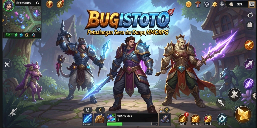 Screenshot gameplay BUGISTOTO menunjukkan aksi seru dalam pertempuran MMORPG.