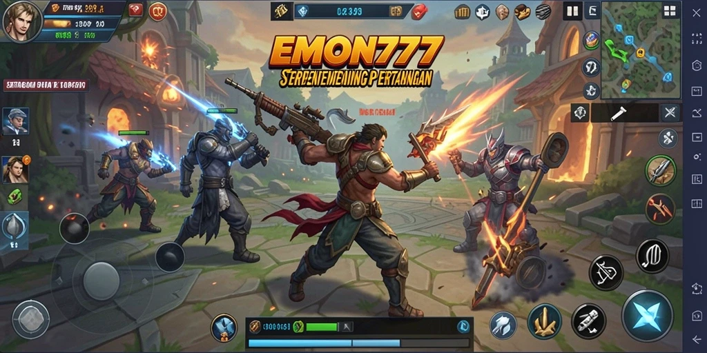Tampilan gameplay EMON777 yang penuh aksi dan strategi.