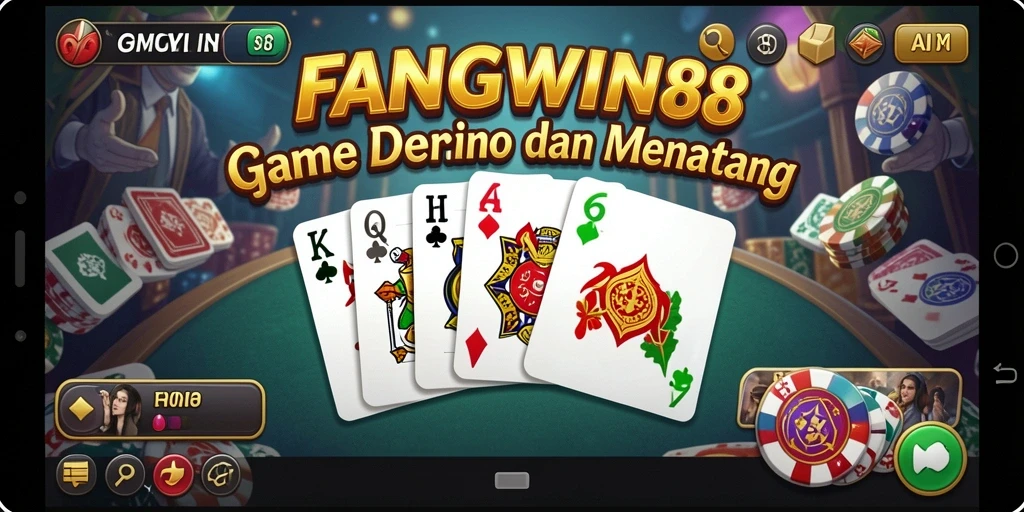 Tampilan gameplay seru dalam FANGWIN88 dengan domino yang berwarna-warni.