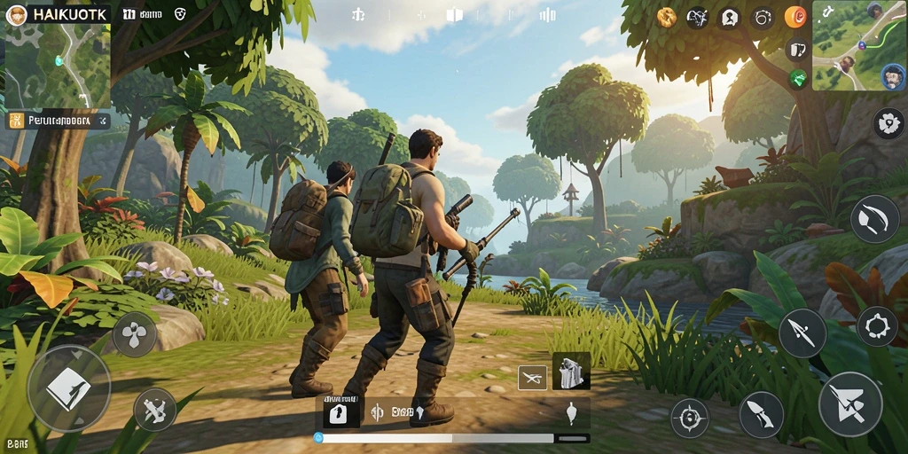 Tampilan gameplay HAIKUOTK menampilkan ekplorasi dunia terbuka yang melimpah.
