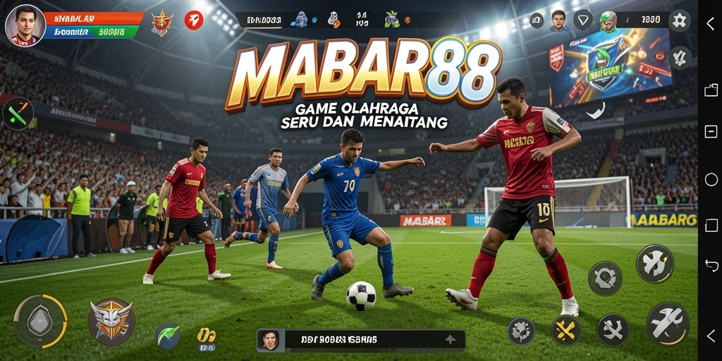 Tampilan gameplay seru MABAR88 saat berolahraga.