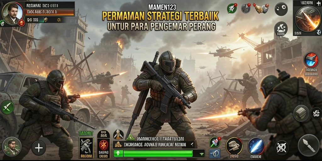Tangkapan layar utama MAMEN123 menampilkan aksi pertempuran yang mendebarkan.