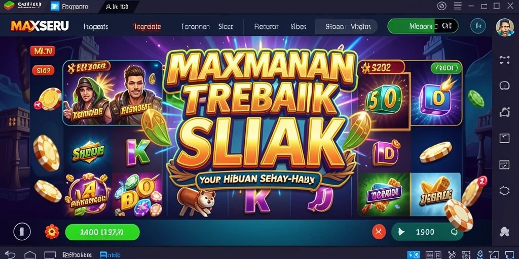 Tampilan gameplay MAXSERU yang mendebarkan dan penuh warna.