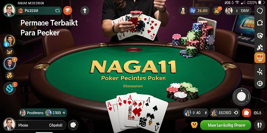 Tampilan screenshot NAGA11 dengan gameplay poker yang mendebarkan.