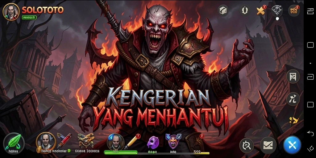 Screenshot gameplay SOLOTOTO yang menampilkan suasana mencekam dan menakutkan.