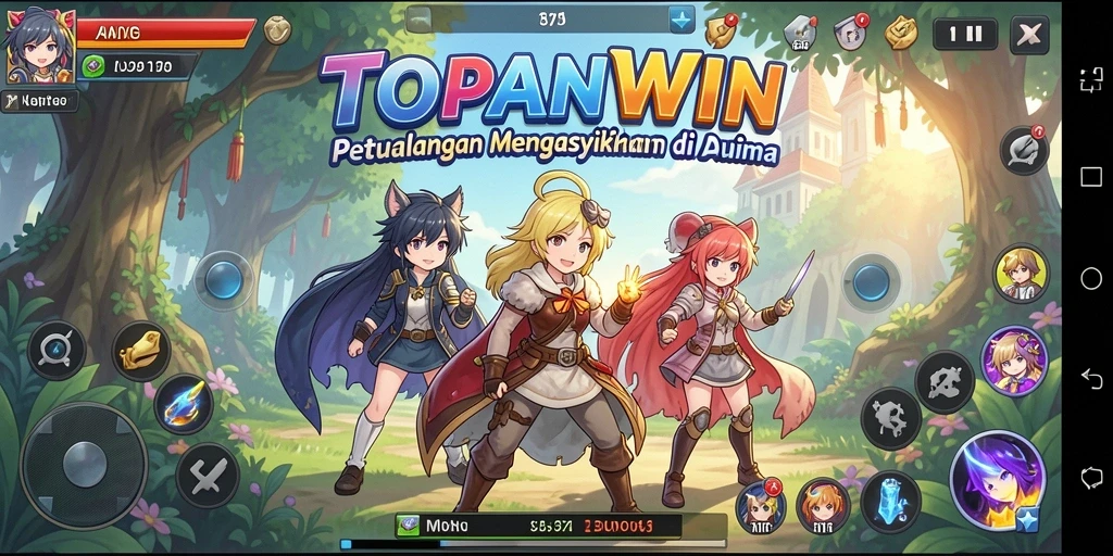 Tangkapan layar dari gameplay seru TOPANWIN di dunia Anime.