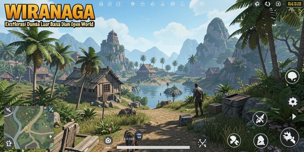 Gameplay WIRANAGA menampilkan petualangan seru di dunia yang luas.